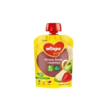 Дитяче пюре Milupa Яблуко, банан і полуниця з 6 місяців 80 г (6438091403587)