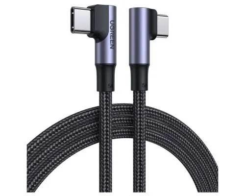 Дата кабель USB-C to USB-C 2.0m 5A 100W US335 90-degree Space Gray Ugreen (70698)