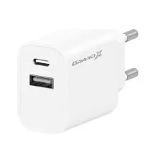 Зарядний пристрій Grand-X 1xUSB-C + 1xUSB 21W OCP white (CH-21W)
