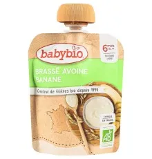 Дитяче пюре BabyBio Органічне з вівсяного молока з бананом 85 г (54098)