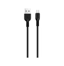Дата кабель USB 2.0 AM to Micro 5P 3.0m 2A X20 black HOCO (6957531068945)