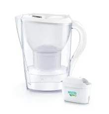 Фільтр-глечик Brita Marella Memo MXPro 2.4л (1.4л води) з фільтр-картриджем 3шт, білий (1052791)