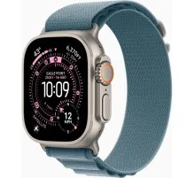 Смарт-годинник Apple Watch Ultra 3 GPS + Cellular 49mm Natural Titanium Case with Light Blue Alpine Loop - Medium (MEWM4QP/A)