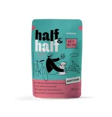 Вологий корм для собак Half&Half шматочки яловичини в соусі 100 г (4820261921267)