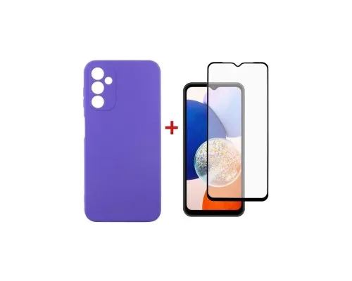 Чохол до мобільного телефона Dengos Kit for Samsung Galaxy A14 5G case + glass (Purple) (DG-KM-13)