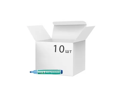 Маркер Stanger для фліпчарту, 1-3 мм синій 10 шт (MARKER-FLSTFM335BL10)