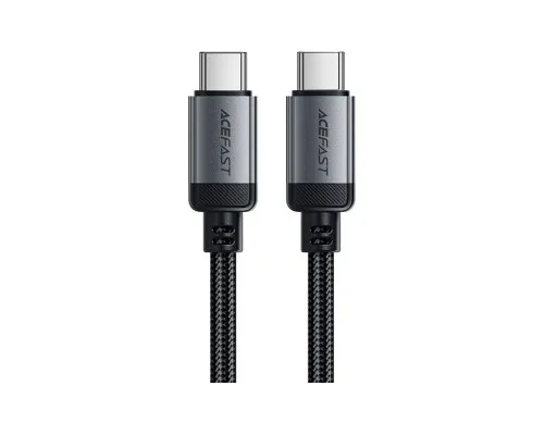 Дата кабель USB-C to USB-C 1.2m 3A aluminum alloy C20-03 Black Acefast (6974316283775)