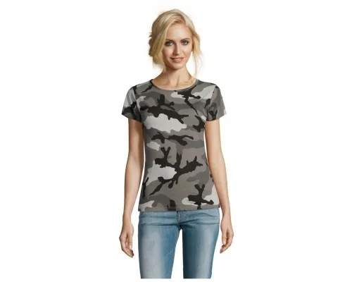 Футболка Sol's Camo women сірий камо S (01187521S)