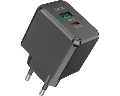 Зарядний пристрій HOCO CS14A Ocean 1xUSB-C PD20W + 1xUSB QC3.0 Black (6942007603898)