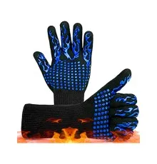 Захисні рукавиці Voltronic HFG-800-Blue Torch, термостійкі, вогнетривкі, до 800°C, Black/Blue (HFG-800-B/Bl)