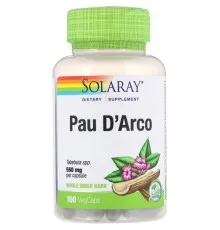 Трави Solaray По Д'арко, (Кора Муравиного Дерева), Pau d'Arco, 550 мг, 100 (SOR-01440)