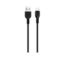 Дата кабель USB 2.0 AM to USB-C 1.0m 3A PVC X20 black HOCO (6957531068846)