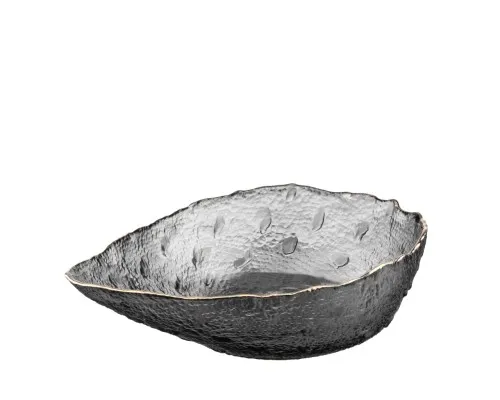 Салатник Ardesto Leaf 17.5см, скло, сірий (AR5010)