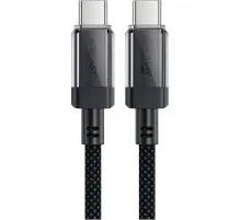 Дата кабель USB-C to USB-C 1.2m 60W stainless steel C12-03 Black Acefast (6974316283317)