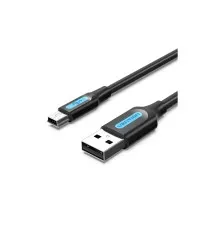 Дата кабель USB 2.0 AM to Mini 5P 1.0m black Vention (COMBF)