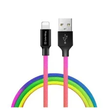 Дата кабель USB 2.0 AM to Lightning 1.0m multicolor ColorWay (CW-CBUL016-MC)