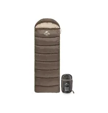 Спальний мішок Naturehike з капюшоном U250 NH20MSD07 (6°C) лівий, коричневий (6927595767207-L)