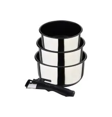 Ківш Bergner Click & cook, набір зі знімною ручкою 1.5/2.1/3 л, 4 предмети (BG-32293-MM)