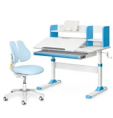 Парта з кріслом Evo-kids TH-330 + Mio Lite Dark Blue (TH-330 W/BL + Y-208 KBL)