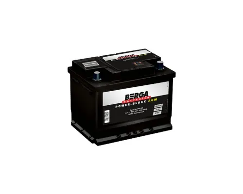Акумулятор автомобільний Berga Power Block AGM 60Ah Ев (-/+) (680EN) (5609010687502)