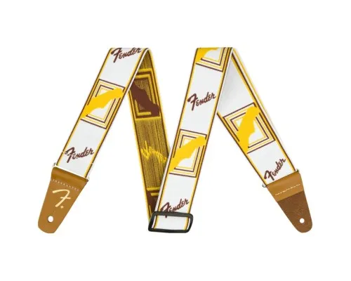 Ремінь для гітари Fender Strap 2" Weighless Monogrammed White/Brown/Yellow (230247)