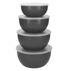 Миска KitchenAid Coreline, набір 4 шт, з кришкою, сірий (KQG176OSCGG)
