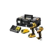Набір електроіструментів DeWALT 2 од. 18 В XR Li-lon, вага 5.9 кг, кейс TSTAK, 2 АКБ та ЗП (DCK2062D2T)