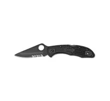 Ніж Spyderco Delica 4 Plain/Serrated, Black Blade (C11PSBBK)