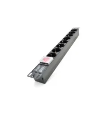 Силовий блок 19" 8 розеток, без кабеля, вимикач, алюм. корпус Pipo (PP8PDUGRC14)