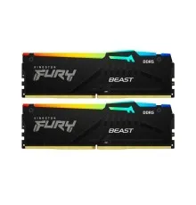 Модуль пам'яті для комп'ютера DDR5 64GB (2x32GB) 5200 MHz Beast RGB Kingston Fury (ex.HyperX) (KF552C40BBAK2-64)