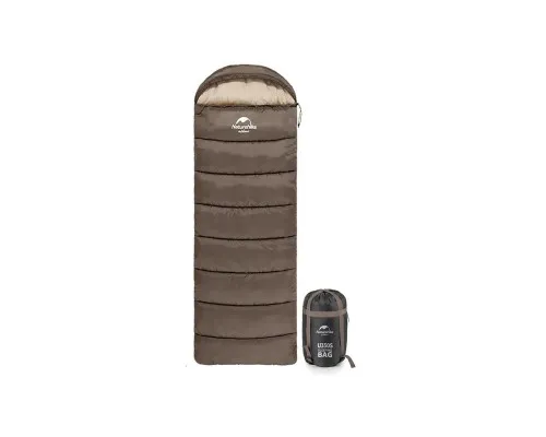 Спальний мішок Naturehike з капюшоном U250S NH20MSD07 (0°C) лівий, коричневий (6927595769294-L)
