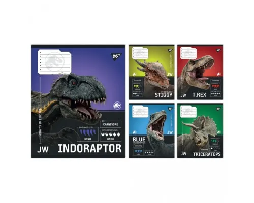 Зошит Yes JURASSIC WORLD Strength and Power А5 12 аркушів клітинка (767663)