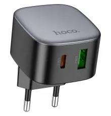 Зарядний пристрій HOCO CS32A Rise 1xUSB-C PD20W + 1xUSB QC3.0 Black (6942007617451)