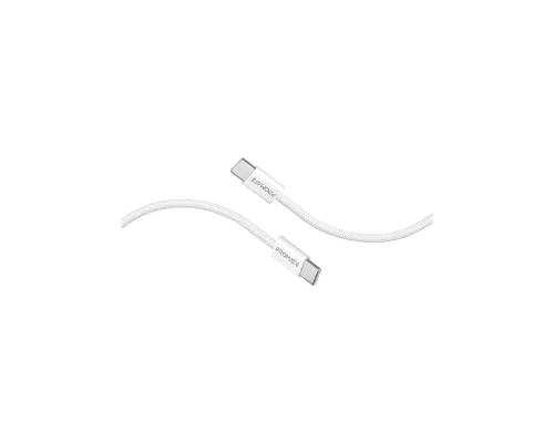 Дата кабель USB-C to USB-C 2.0m 60W PD EcoLine-CC200 white Promate (ecoline-cc200.white)