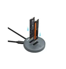 Док-станція для накопичувачів Maiwo 2*NVMe M.2 SSD to USB3.2 Gen2 USB-C 10Gbps (K3026P2 grey)
