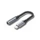 Перехідник Lightning to 3.5mm 0.1m cotton braided aluminum gray Vention (BMBHA)