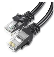 Патч-корд 15м UTP cat 6 RJ45 TopSpeed Ethernet Flat Cable Black Essager (EXCWXB-JSE01)