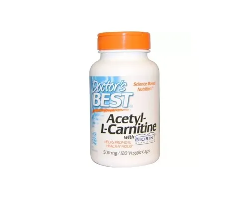 Амінокислота Doctor's Best Ацетил L-Карнітин 500мг, Biosint, 120 гелевих капсул (DRB-00152)