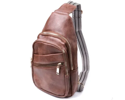 Сумка Vintage З однією лямкою через плече з екошкіри Коричнева (22760)