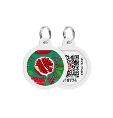 Адресник для тварин WAUDOG Smart ID з QR паспортом "Гранати", коло 25 мм (225-4052)