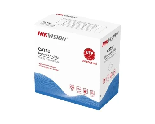 Кабель мережевий Hikvision UTP 305м, cat.5e, CU, outdoor (DS-1LN5EO-UU/E)