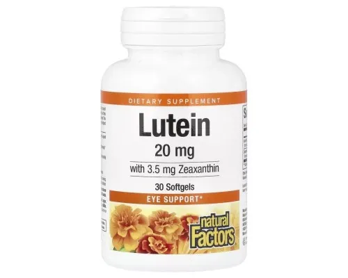 Антиоксидант Natural Factors Лютеїн 20 мг, Lutein, 30 желатинових капсул (NFS-01031)