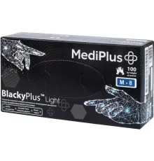 Медичні рукавички MediPlus BlackyPlus Light Нітрилові оглядові нестерильні неприпудрені Чорні Розмір M 100 шт. (6970245754508)