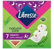 Гігієнічні прокладки Libresse Natural Care Night 7 шт. (7322540611236)