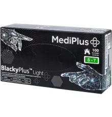 Медичні рукавички MediPlus BlackyPlus Light Нітрилові оглядові нестерильні неприпудрені Чорні Розмір S 100 шт. (6970245754492)