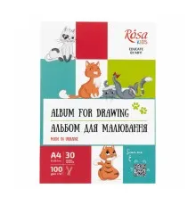 Альбом для малювання Rosa Kids склейка Cats А4 30 аркушів (4823098543039)