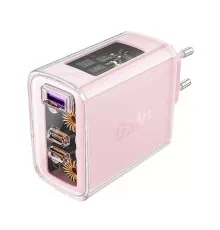 Зарядний пристрій Acefast 3xUSB 65W (2xUSB-C+USB-A) Gan A45 Fast Charger Cherry blossom (6974316282082)