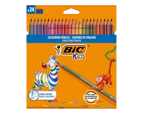Олівці кольорові Bic Evolution Stripes 24 кольори (bc502447)