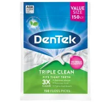 Флос-зубочистки DenTek Потрійне очищення 150 шт. (047700019055)