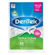 Флос-зубочистки DenTek Потрійне очищення 150 шт. (047700019055)